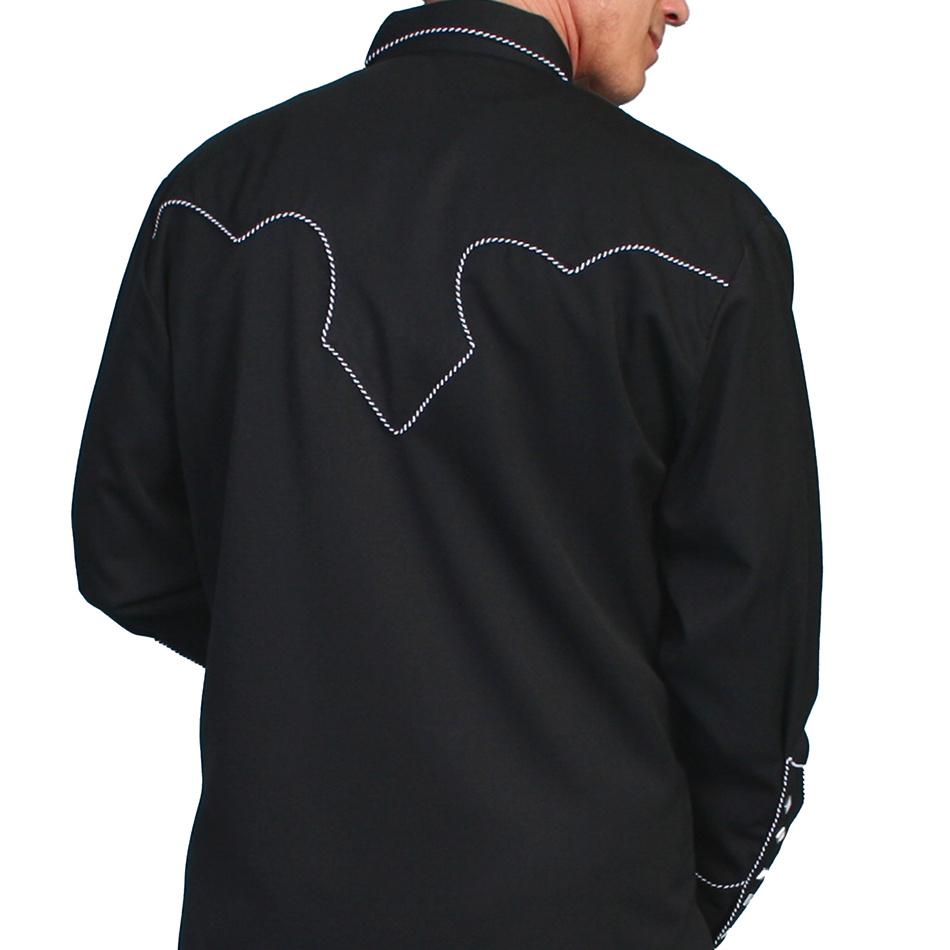 画像3: スカリー キャンディケイン パイピング ウエスタン シャツ（長袖/ブラック・ホワイト）/Scully Long Sleeve Western Shirt Black(Men's)