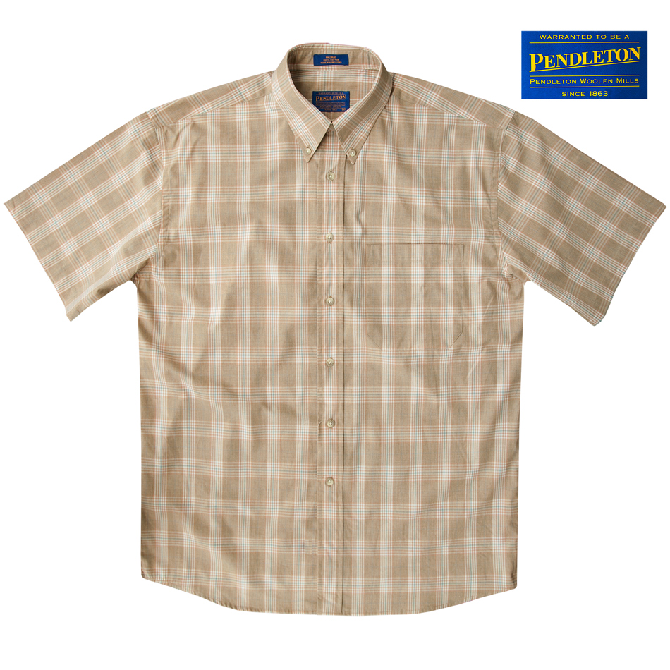 画像: ペンドルトン 半袖 シャツ(タン/ブルー)/Pendleton Plaid Shortsleeve Shirt(Tan)