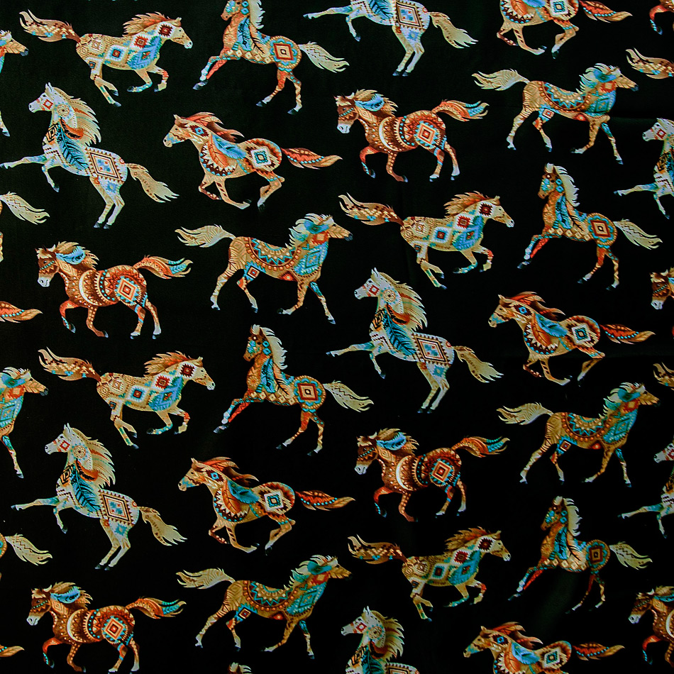 画像2: オースティン アクセント シルク ワイルドラグ（カウボーイ大判スカーフ）フェザーホース/Austin Accent Inc.100% Silk Wild Rags