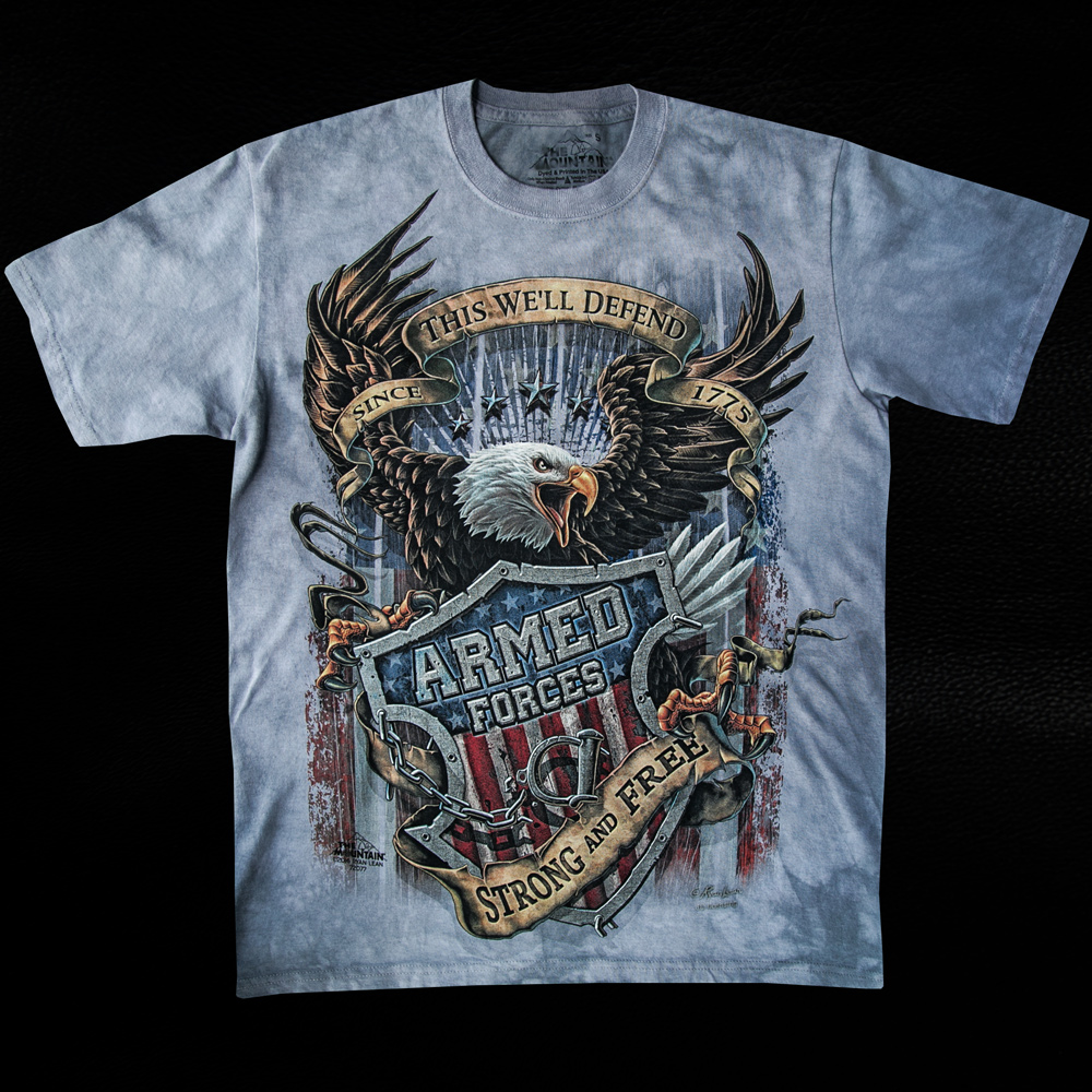 画像: アメリカンイーグル＆星条旗 ARMED FORCES 半袖Tシャツ（ライトブルー）S/American Eagle/U.S.A Shortsleeve T-shirt 