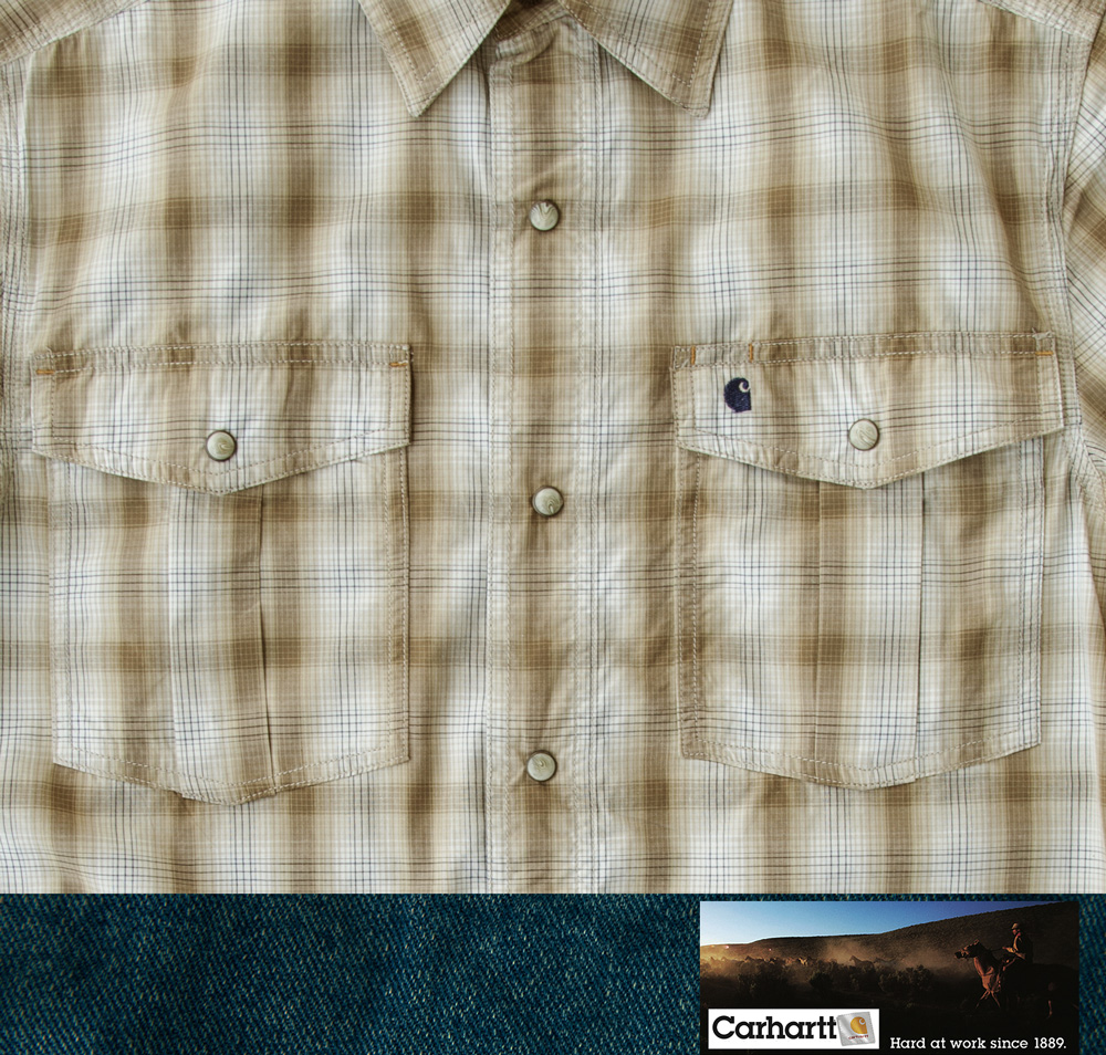 画像: カーハート 半袖 スナップフロント ウエスタン ワーク シャツ(ライトブラウン)S/Carhartt Short Sleeve Snap Front Poplin Shirt(Light Brown)