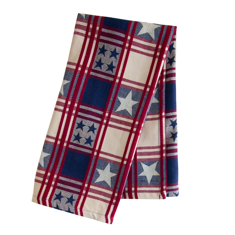 画像1: キッチン タオル スター アメリカ国旗 星条旗 アメリカ輸入品 フック用ループつき/The Stars and Stripes Kitchen Towels