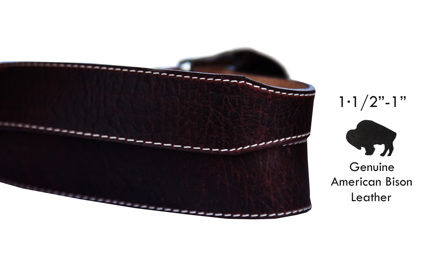 画像: ジャスティン ブロークン アロー バッファロー ベルト(ブラウン)/Justin Broken Arrow Amercan Bison Belt(Brown)
