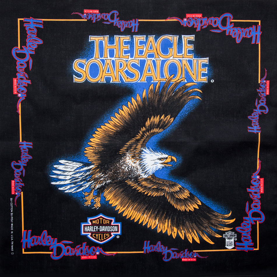 画像: ハーレーダビッドソン バンダナ（ブラック・THE EAGLE SOARS ALONE）/Harley Davidson Bandana