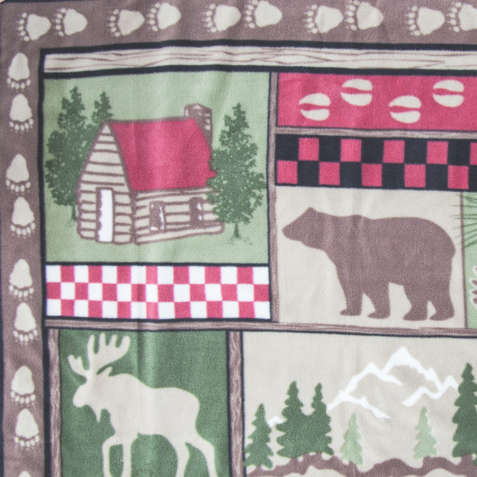 画像3: ログキャビン フリース・スローブランケット/Fleece Throw(LogCabin)