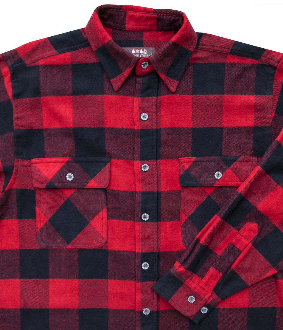 画像2: フランネル シャツ（レッド・ブラック 長袖）M（身幅58cm）L（身幅63cm）XL（身幅67cm）/Flannel Shirt(Rob Roy Red Plaid)